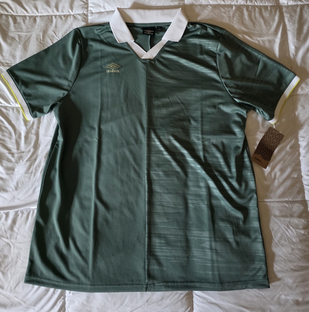 Umbro Johnny Collar Soccer Jersey Short Sleeve XL Sage Green